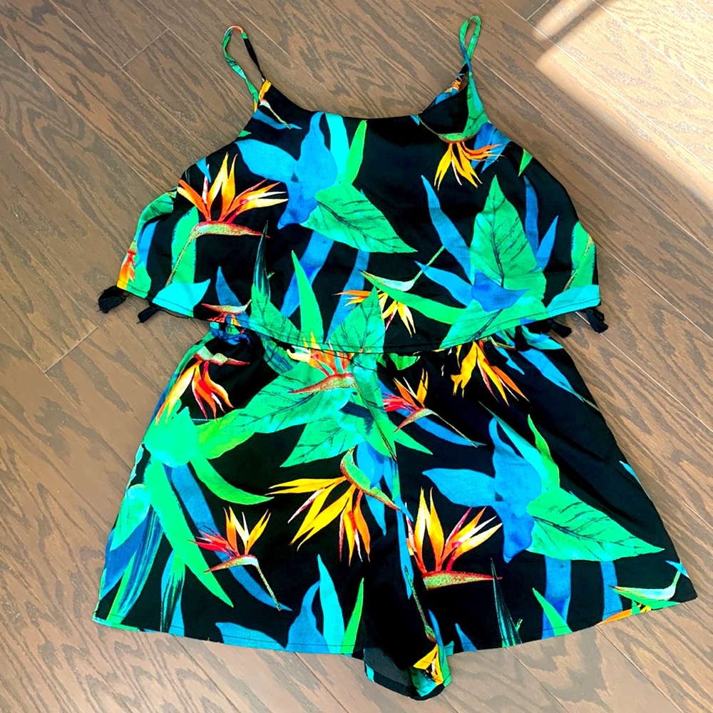 a.n.a Tropical Print Jumpsuit - Black, Blue, Green, Orange